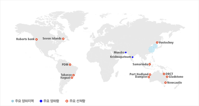 
                     주요 양하항은 Mundra, Krishnamaptnam 입니다.