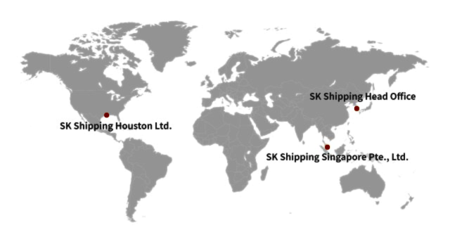 해외지사: SK Shipping Head Office, SK Shipping Houston Ltd., SK Shipping Singapore Pte.,Ltd.