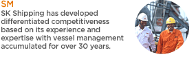 SK Shipping has developed differentiated competitiveness based on its experience and expertise with vessel management accumulated for over 30 years. 